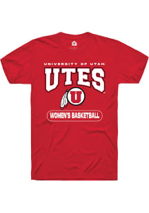 Rally Utah Utes Red Womens Basketball Short Sleeve T Shirt