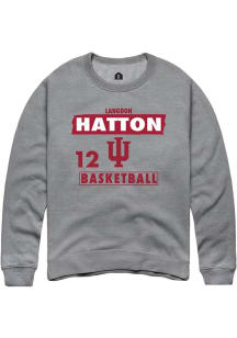Langdon Hatton Rally Mens Grey Indiana Hoosiers NIL Striped Crew Sweatshirt