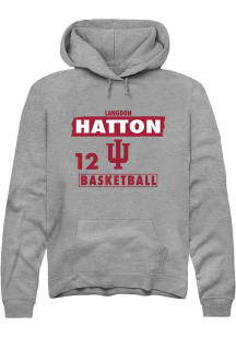 Langdon Hatton Rally Mens Grey Indiana Hoosiers NIL Striped Hooded Sweatshirt