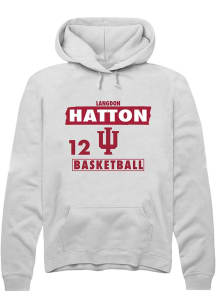 Langdon Hatton Rally Mens White Indiana Hoosiers NIL Striped Hooded Sweatshirt