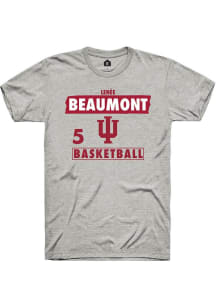 Lenée Beaumont Ash Indiana Hoosiers NIL Striped Short Sleeve T Shirt