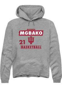 Mackenzie Mgbako Rally Mens Grey Indiana Hoosiers NIL Striped Hooded Sweatshirt