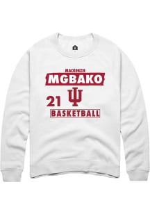 Mackenzie Mgbako Rally Mens White Indiana Hoosiers NIL Striped Crew Sweatshirt