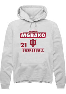 Mackenzie Mgbako Rally Mens White Indiana Hoosiers NIL Striped Hooded Sweatshirt