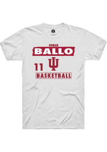 Oumar Ballo White Indiana Hoosiers NIL Striped Short Sleeve T Shirt