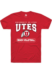 Rally Utah Utes Red Beach Volleyball Short Sleeve T Shirt