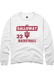 Trey Galloway Rally Mens White Indiana Hoosiers NIL Striped Crew Sweatshirt