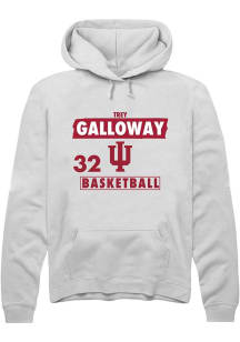 Trey Galloway Rally Mens White Indiana Hoosiers NIL Striped Hooded Sweatshirt