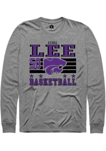 Ayoka Lee Rally Mens Grey K-State Wildcats NIL Striped Tee