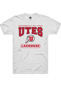 Rally Utah Utes White Lacrosse Short Sleeve T Shirt