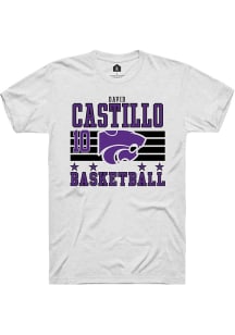 David Castillo White K-State Wildcats NIL Striped Short Sleeve T Shirt