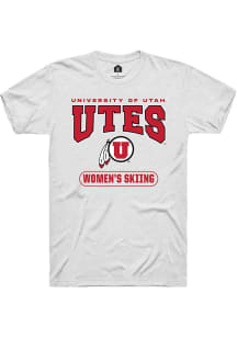 Rally Utah Utes White Womens Skiing Short Sleeve T Shirt