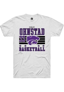 Finley Ohnstad White K-State Wildcats NIL Striped Short Sleeve T Shirt