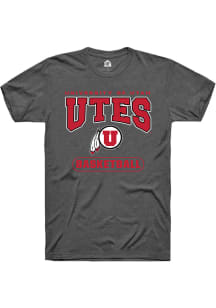 Rally Utah Utes Charcoal Basketball Short Sleeve T Shirt
