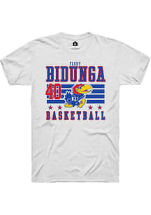 Flory Bidunga  Kansas Jayhawks White Rally NIL Striped Short Sleeve T Shirt