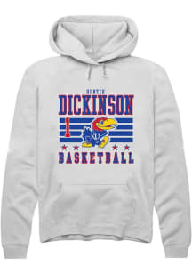 Hunter Dickinson  Rally Kansas Jayhawks Mens White NIL Striped Long Sleeve Hoodie