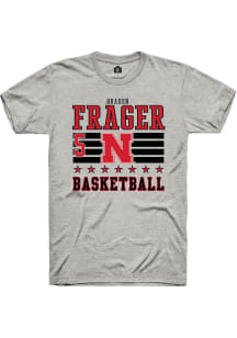 Braden Frager Ash Nebraska Cornhuskers NIL Striped Short Sleeve T Shirt