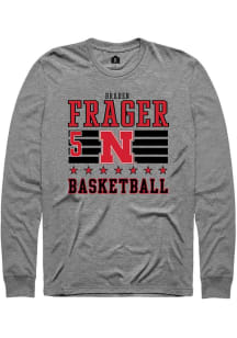 Braden Frager Rally Mens Grey Nebraska Cornhuskers NIL Striped Tee