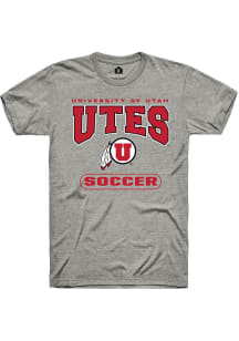 Rally Utah Utes Grey Soccer Short Sleeve T Shirt