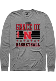Jeffrey Grace III Rally Mens Grey Nebraska Cornhuskers NIL Striped Tee