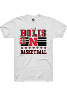 Justin Bolis White Nebraska Cornhuskers NIL Striped Short Sleeve T Shirt