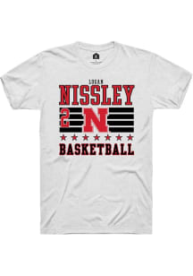 Logan Nissley White Nebraska Cornhuskers NIL Striped Short Sleeve T Shirt