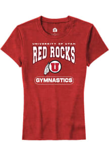 Rally Utah Utes Womens Red Gymnastics Short Sleeve T-Shirt