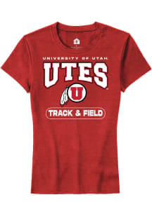 Rally Utah Utes Womens Red Track and Field Short Sleeve T-Shirt
