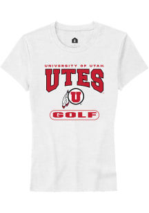 Rally Utah Utes Womens White Golf Short Sleeve T-Shirt