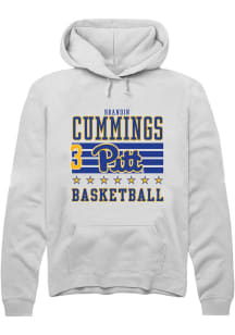 Brandin Cummings Rally Mens White Pitt Panthers NIL Striped Hooded Sweatshirt