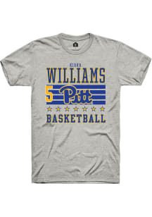 Kiara Williams Ash Pitt Panthers NIL Striped Short Sleeve T Shirt