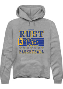 Lauren Rust Rally Mens Grey Pitt Panthers NIL Striped Hooded Sweatshirt