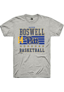 Raeven Boswell Ash Pitt Panthers NIL Striped Short Sleeve T Shirt