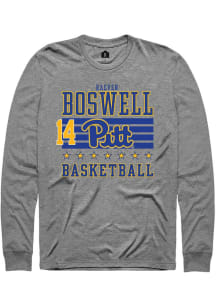 Raeven Boswell Rally Mens Grey Pitt Panthers NIL Striped Tee