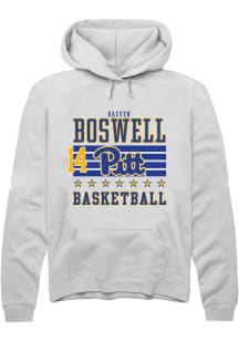 Raeven Boswell Rally Mens White Pitt Panthers NIL Striped Hooded Sweatshirt