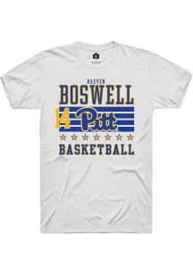 Raeven Boswell White Pitt Panthers NIL Striped Short Sleeve T Shirt