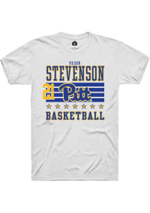 Vason Stevenson White Pitt Panthers NIL Striped Short Sleeve T Shirt