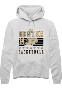 Jack Benter  Rally Purdue Boilermakers Mens White NIL Striped Long Sleeve Hoodie