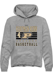 Trey Kaufman-Renn  Rally Purdue Boilermakers Mens Grey NIL Striped Long Sleeve Hoodie