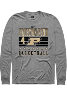 Trey Kaufman-Renn Rally Mens Grey Purdue Boilermakers NIL Striped Tee