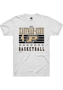 Trey Kaufman-Renn White Purdue Boilermakers NIL Striped Short Sleeve T Shirt