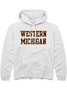 Summit Sportswear Western Michigan Broncos Youth White Straight Block Long Sleeve Hoodie
