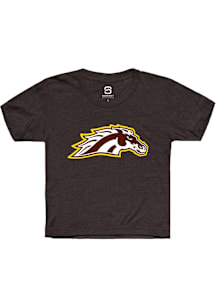 Summit Sportswear Western Michigan Broncos Youth Brown Primary Logo Short Sleeve T-Shirt