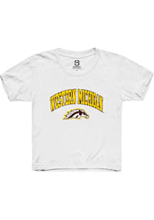 Summit Sportswear Western Michigan Broncos Youth White Arch Logo Short Sleeve T-Shirt