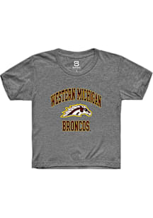 Summit Sportswear Western Michigan Broncos Youth Grey Number 1 Neutral Short Sleeve T-Shirt