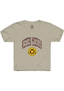 Summit Sportswear Western Michigan Broncos Youth Tan Arch Seal Short Sleeve T-Shirt