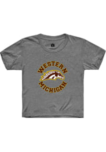 Rally Western Michigan Broncos Youth Grey Circle Short Sleeve T-Shirt