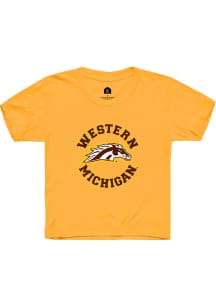 Rally Western Michigan Broncos Youth Gold Circle Short Sleeve T-Shirt