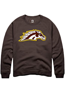 Summit Sportswear Western Michigan Broncos Mens Brown Primary Logo Long Sleeve Crew Sweatshirt