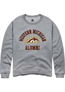 Rally Western Michigan Broncos Mens Grey Alumni Arch Long Sleeve Crew Sweatshirt